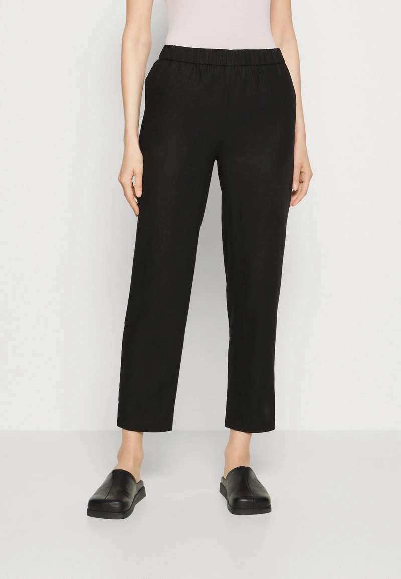 Anna Field LINEN MIX - Stoffhose - Black 1 Anna Field LINEN MIX - Stoffhose - Black