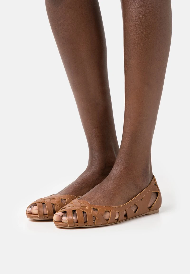 Anna Field LEATHER - Peeptoe Ballerina - Cognac 1 Anna Field LEATHER - Peeptoe Ballerina - Cognac