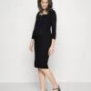 NOTCH NECKLINE MIDI DRESS - Jerseykleid - Black