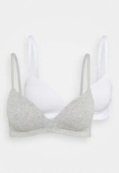 Anna Field 2PP GEORGIA BRA - T-Shirt BH - Grey/white -Anna Field 9aeae73da0bb48308000310a4a34bec9